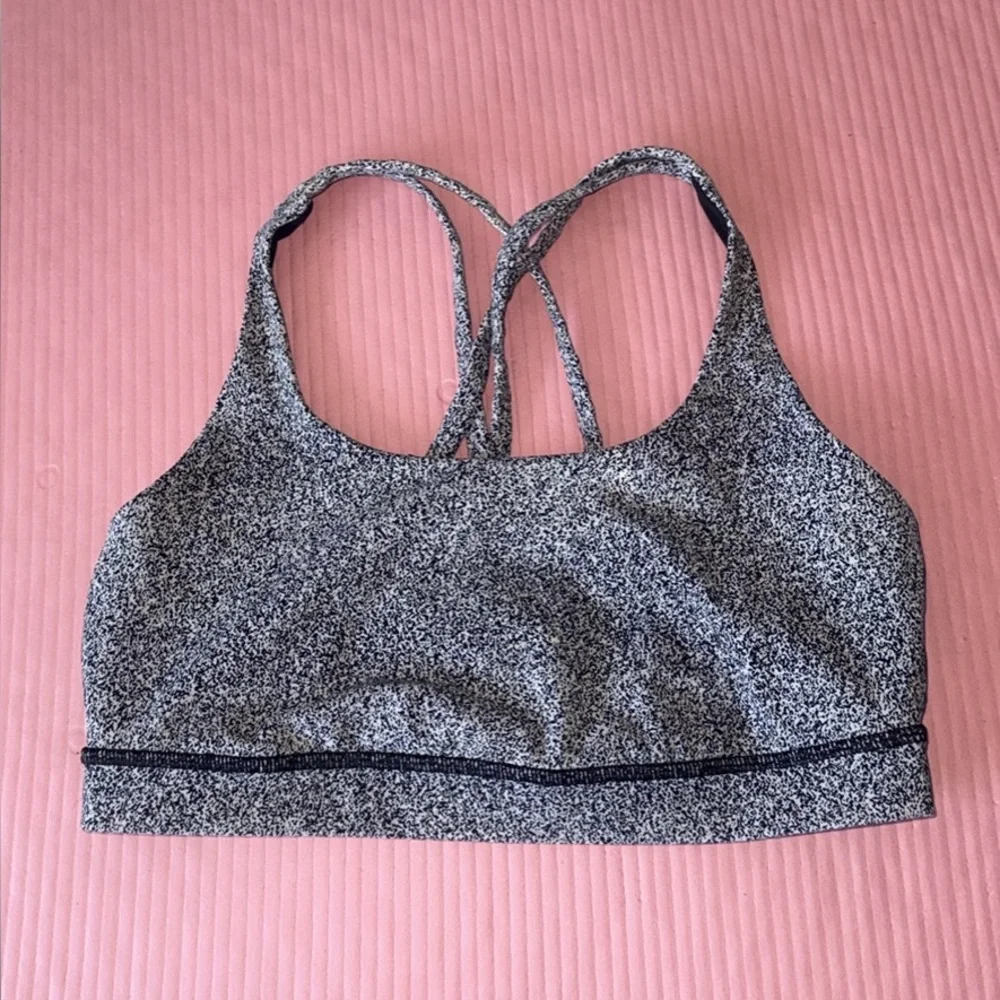 lululemon athletica Black and White Speckled Energy Bra